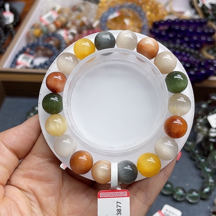 水晶手链未镶嵌彩兔毛11m