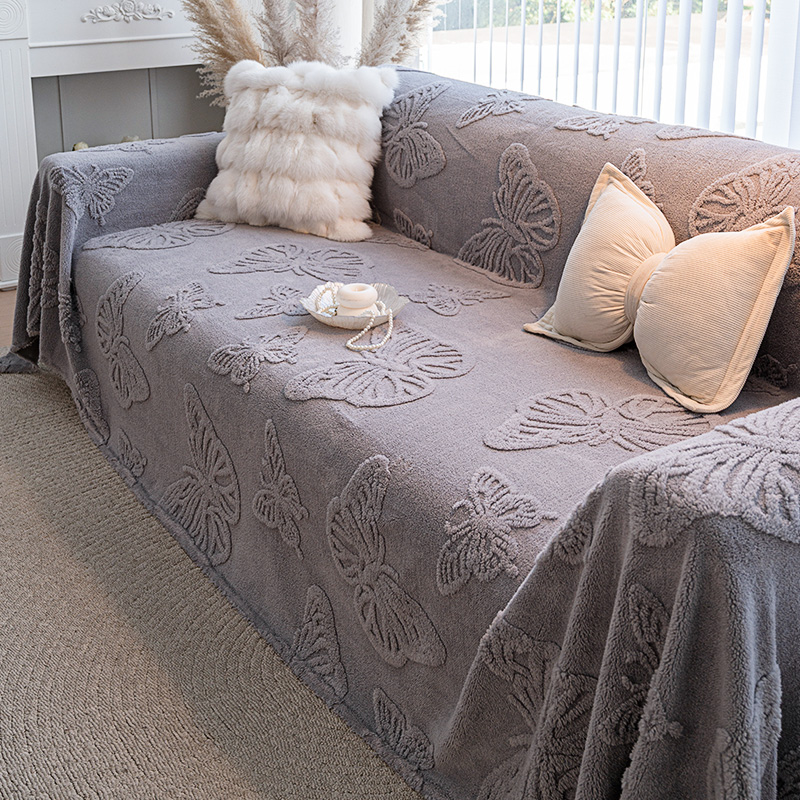 洱峰2025新款沙发盖布秋冬款毛绒沙发巾一整张全包万能防猫抓套罩
