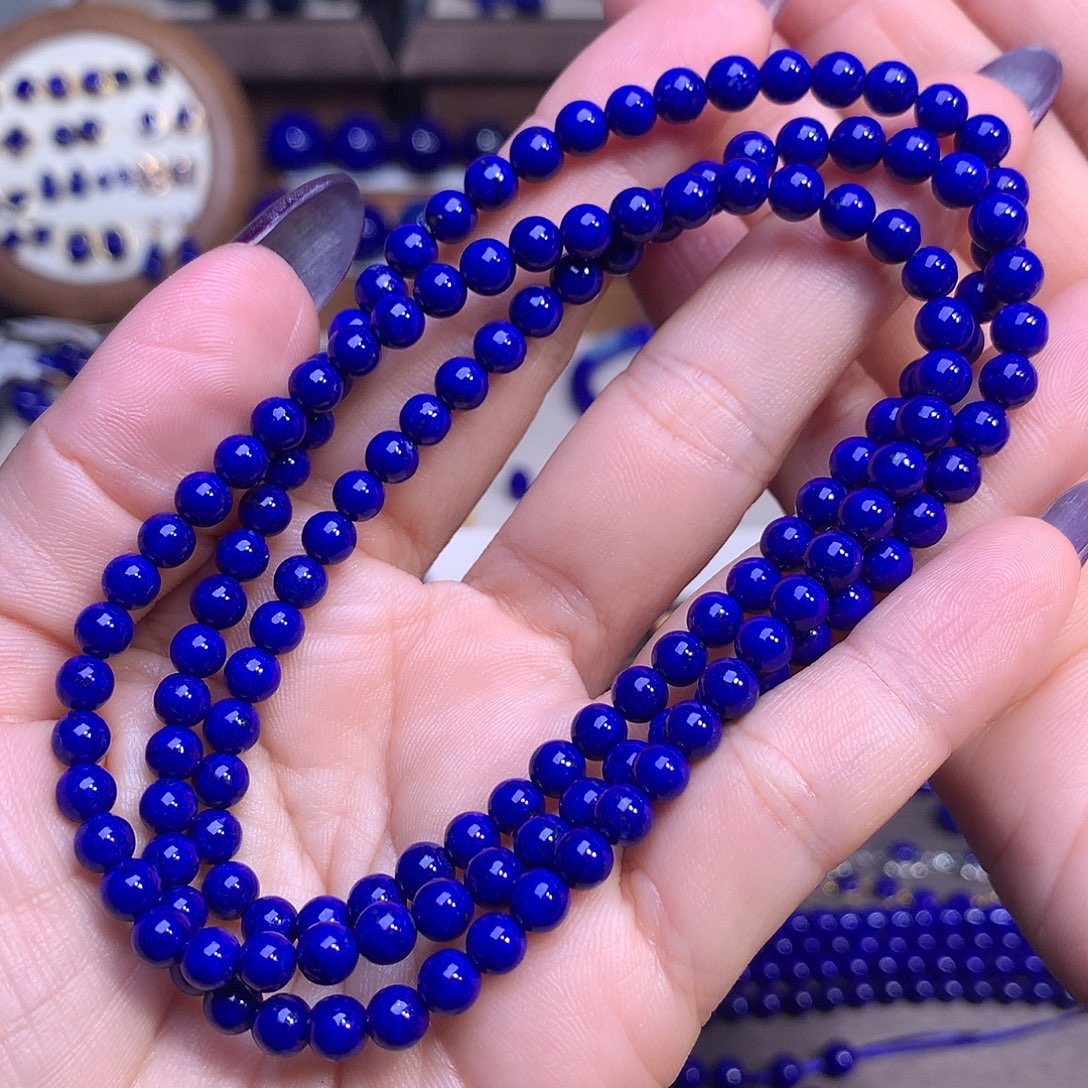 陆***崟青金石未镶嵌5.3m顶品克莱因蓝长链