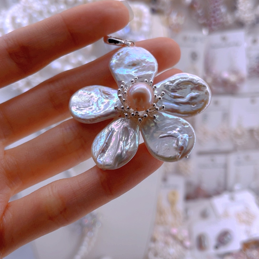 未镶嵌耳饰淡水珍珠吊坠