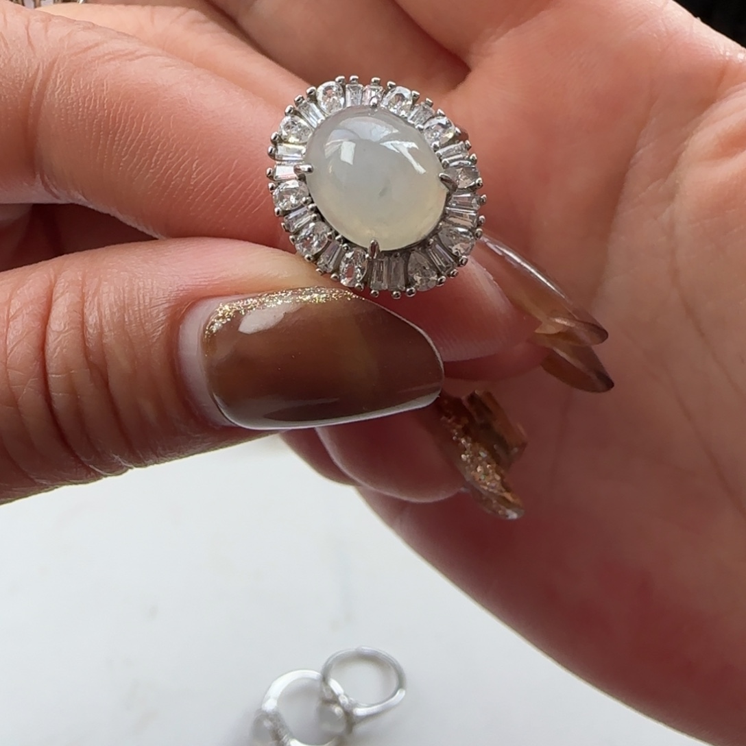 翡翠银S925镶嵌戒指