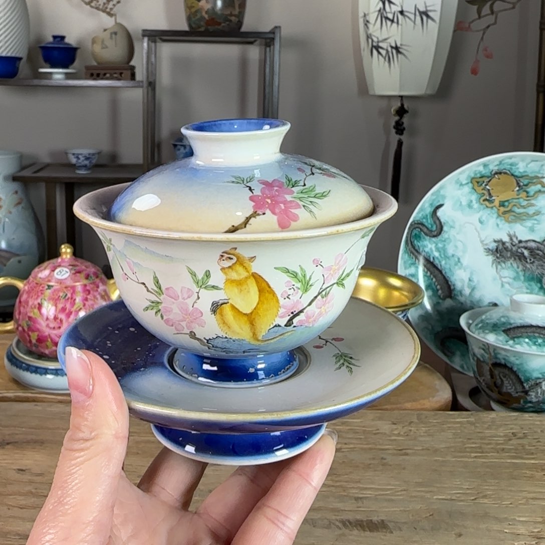 杯景德镇陶瓷柴烧多人