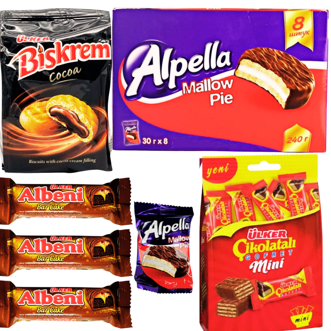 ULKER/优客albenni夹心威化饼干甜品巧克力面包营养零食拍1发5