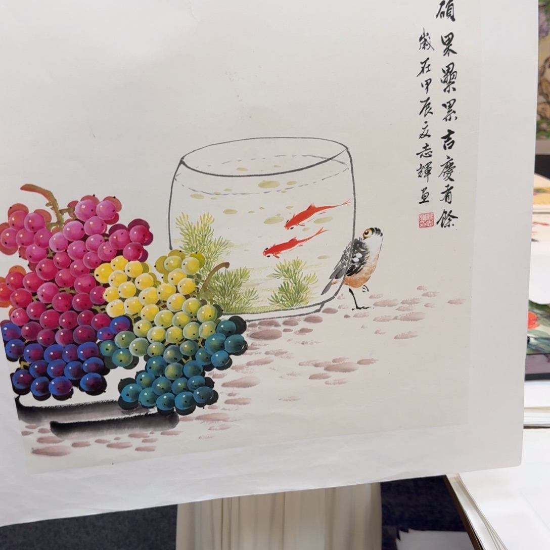 国画纯手绘山水花鸟作品