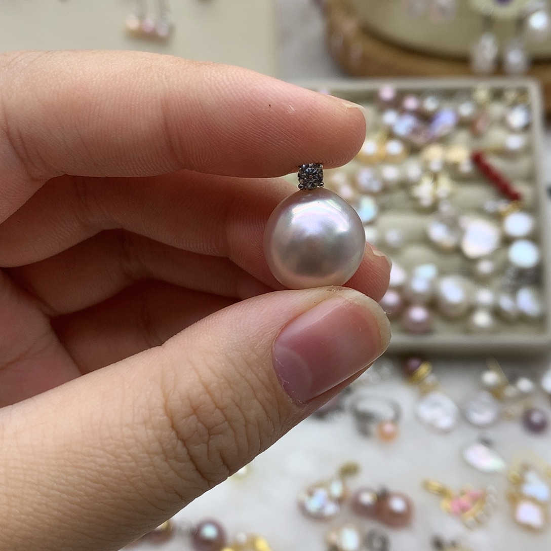 银S925镶嵌颈饰淡水珍珠