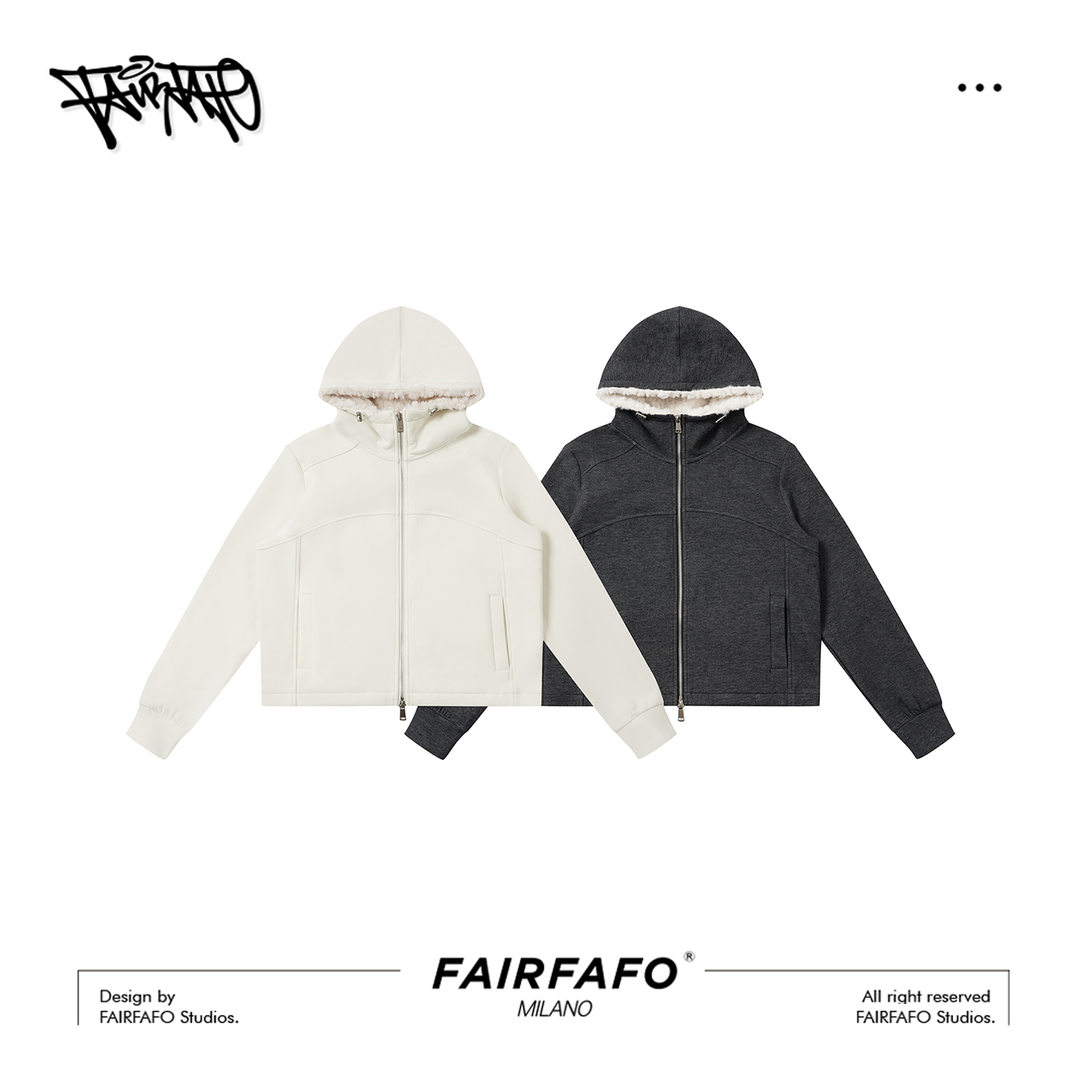 【毛绒帽磨毛卫衣】拉链连帽外套女款冬季加绒保暖卫衣WY511B5001