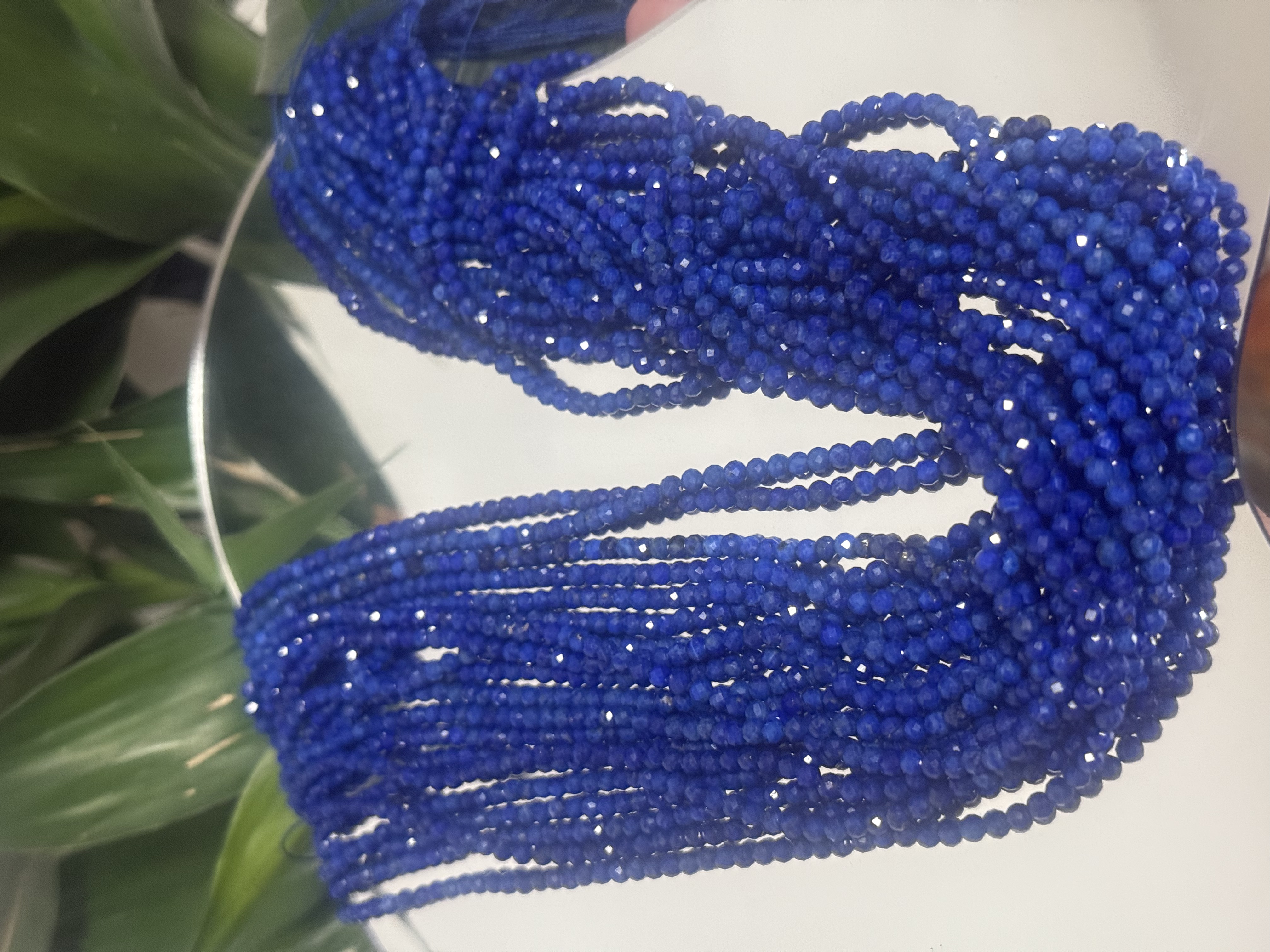 A74天然青金石3-4mm钻切面小米珠DIY设计半成品-多样性发一