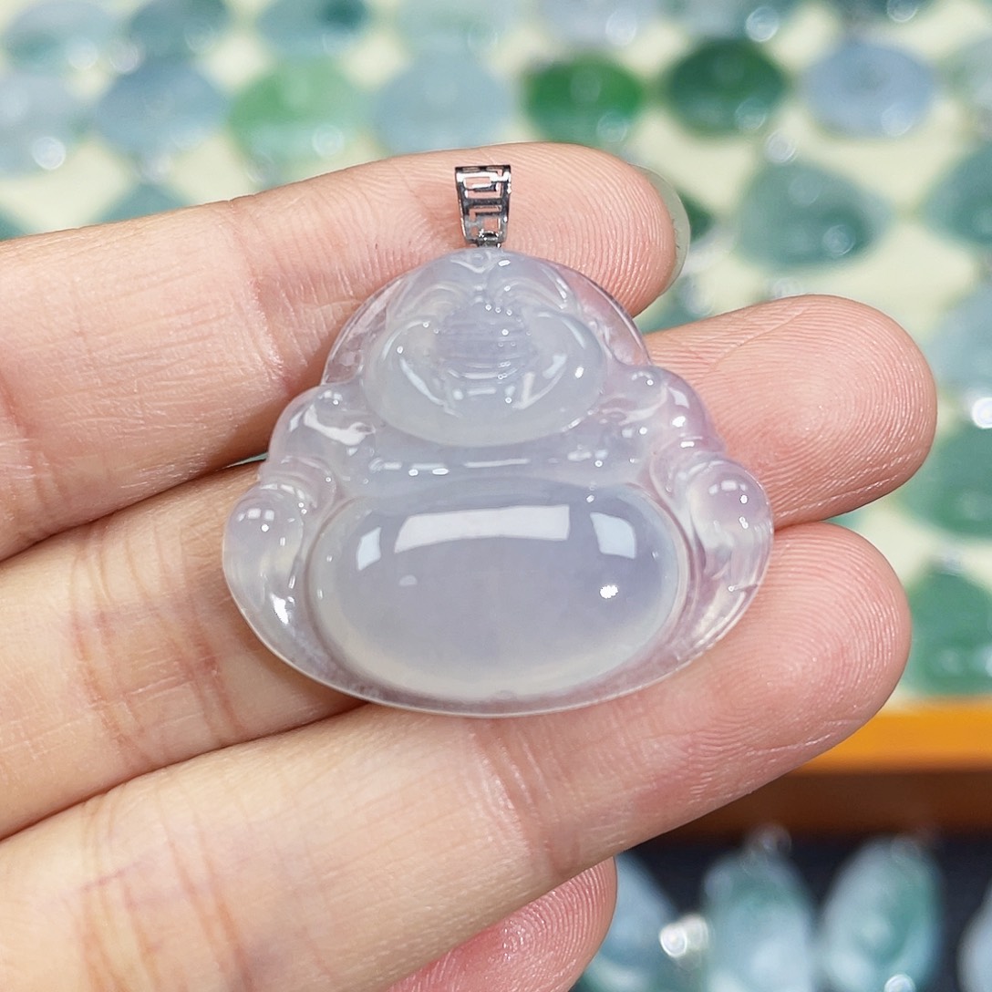 翡翠颈饰18K金镶嵌吊坠