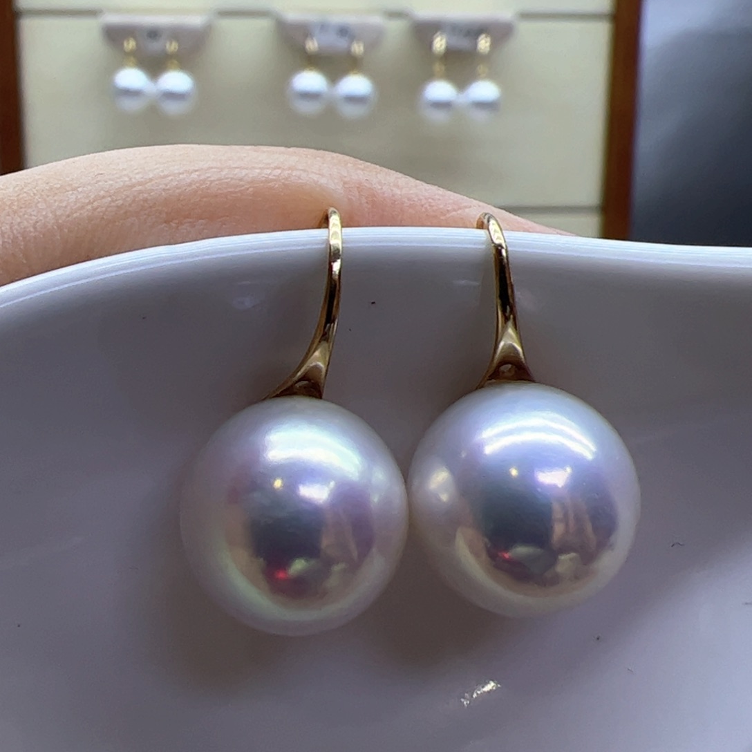 淡水珍珠耳饰18K金镶嵌