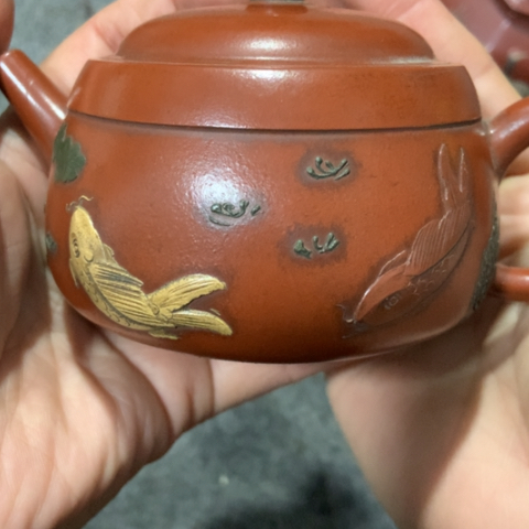 手***）紫砂茶壶陶瓷摆件工艺品