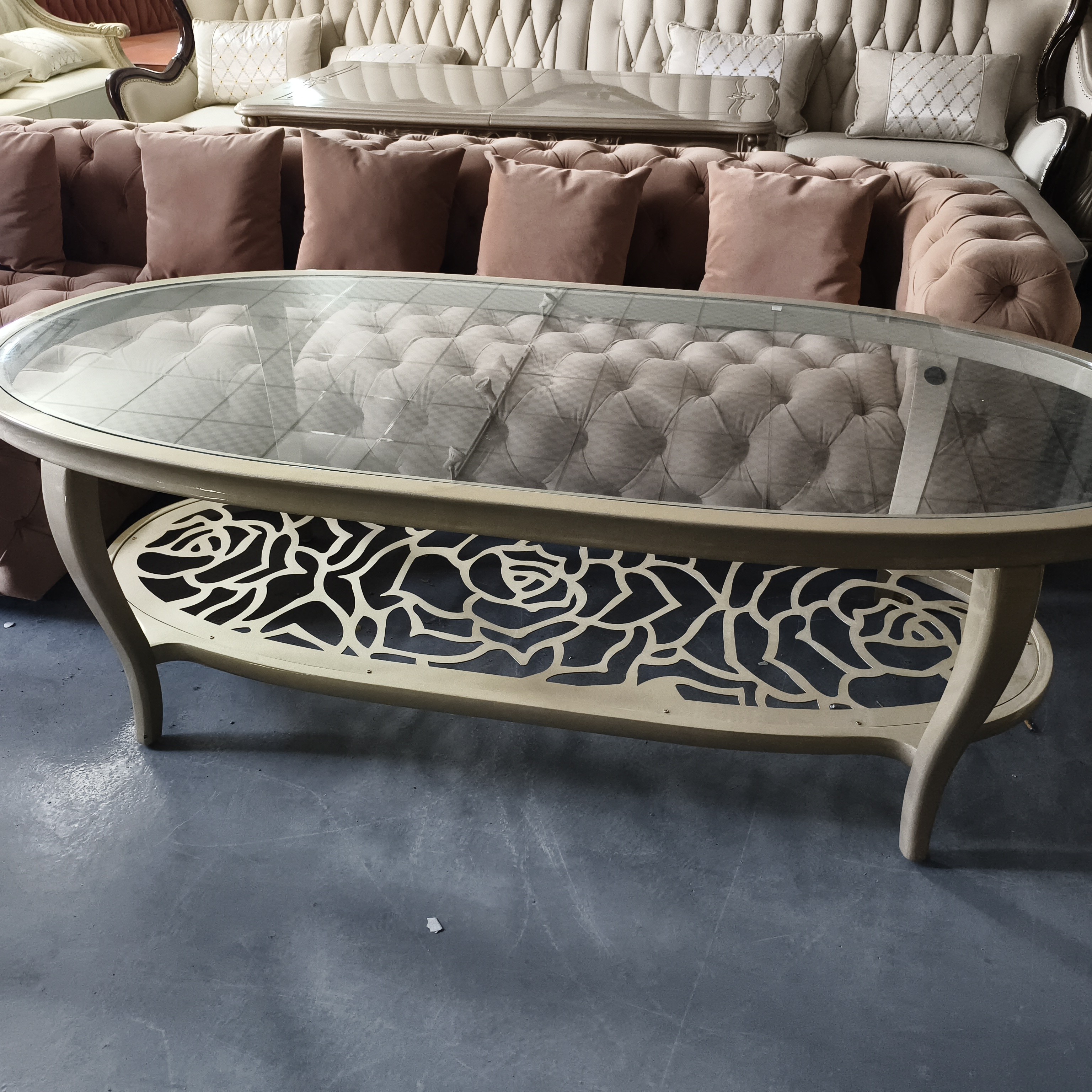 椭圆玻璃茶几长度2米的，宽度90