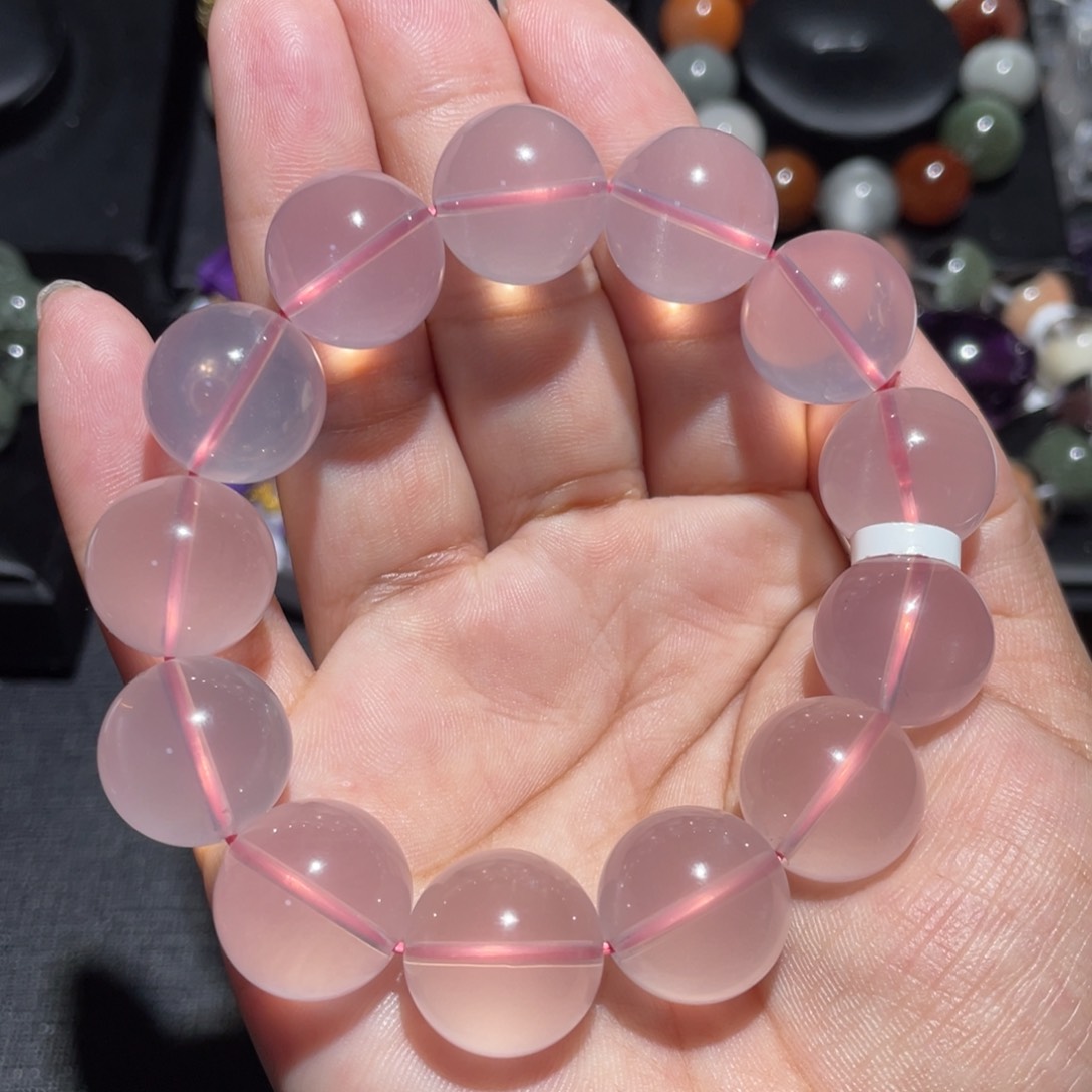 水晶手链未镶嵌粉水晶16mm