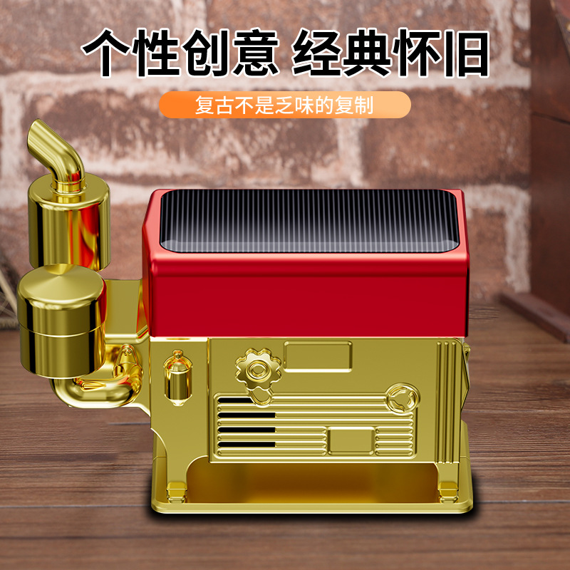 拖拉机太阳能车载香薰摆件合金高级感自动旋转创意汽车内烤鸭挂件