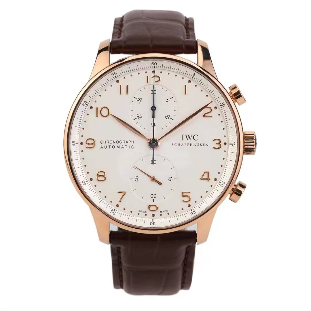 99新 IWC/万国 葡萄牙计时IW371480玫瑰金自动机械男表41MM手表