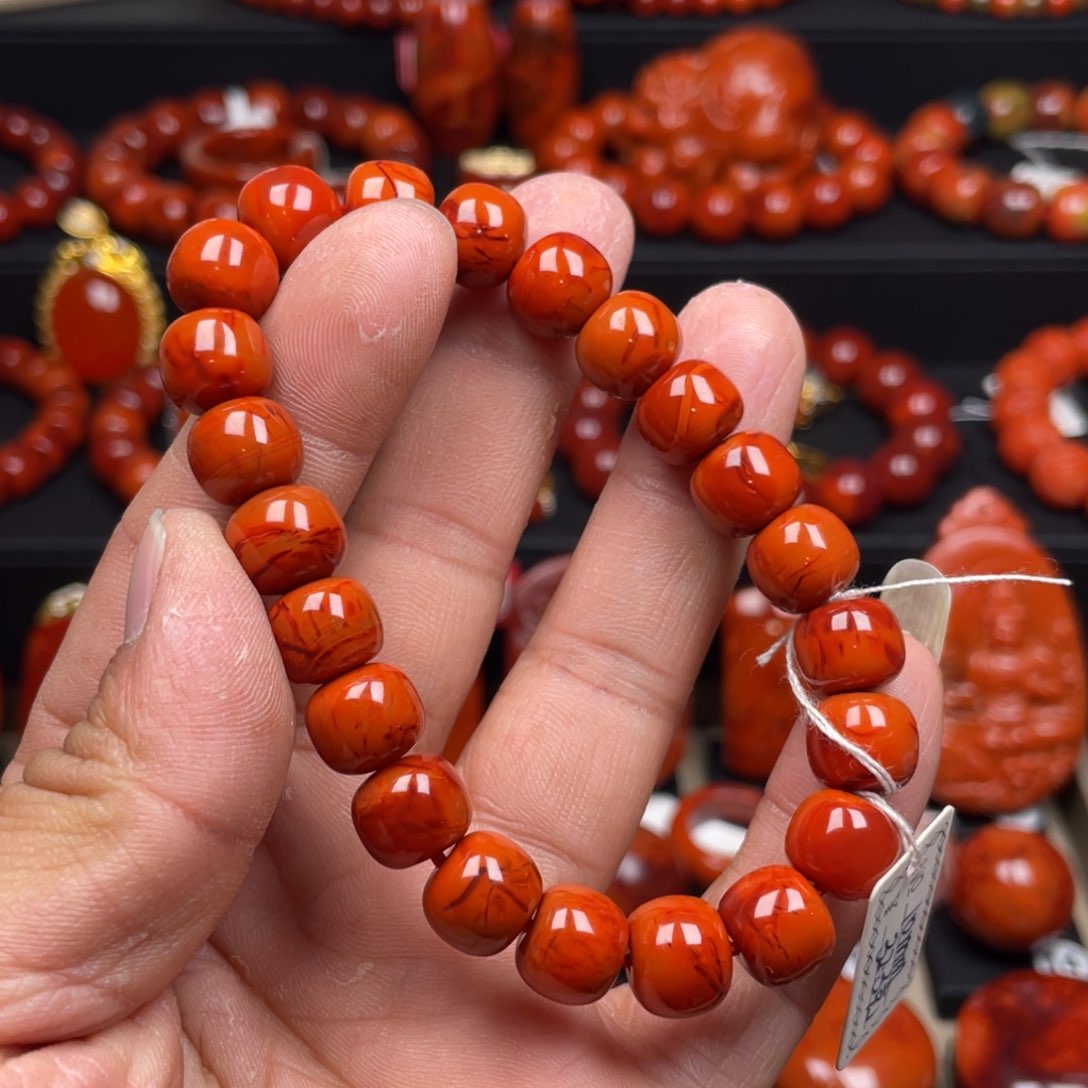 南红玛瑙珠宝奇石未镶嵌单圈10