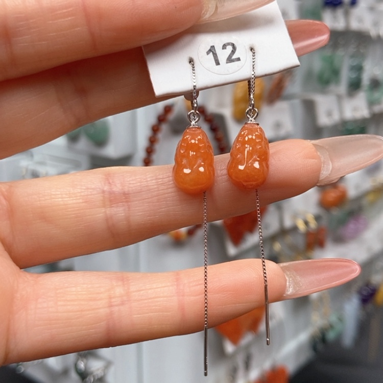 【闪购商品】翡翠耳饰银S925镶嵌优化耳饰