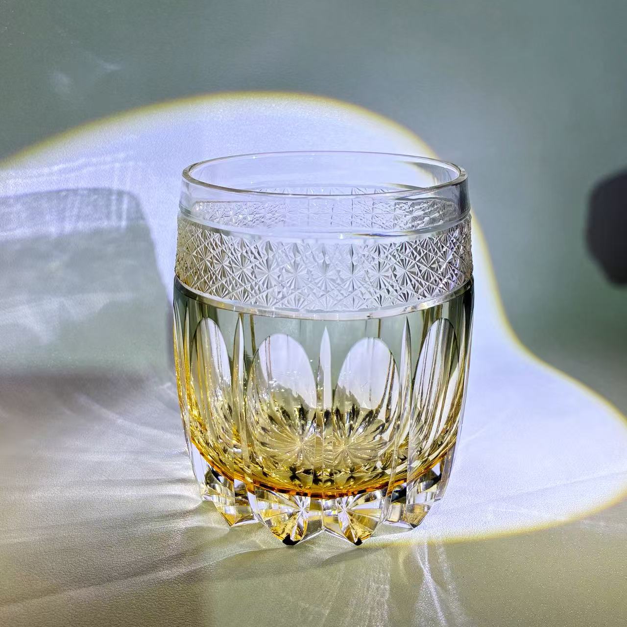 【完带】日式江户切子水晶玻璃杯威士忌酒杯洋酒杯装饰送礼手工刻花
