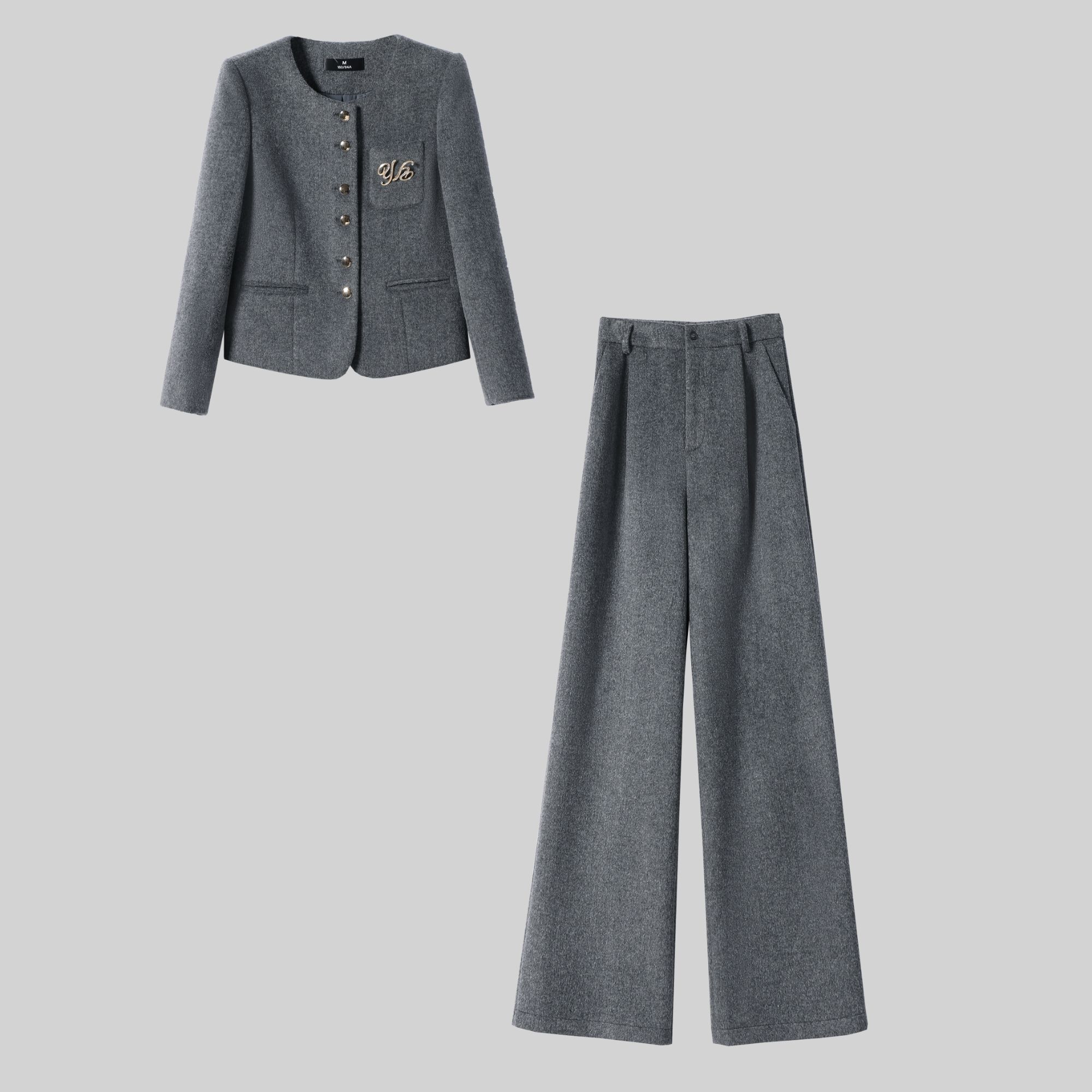 〈纪朵研〉G215休闲显瘦套装女冬季新款外套时尚阔腿裤洋气两件套