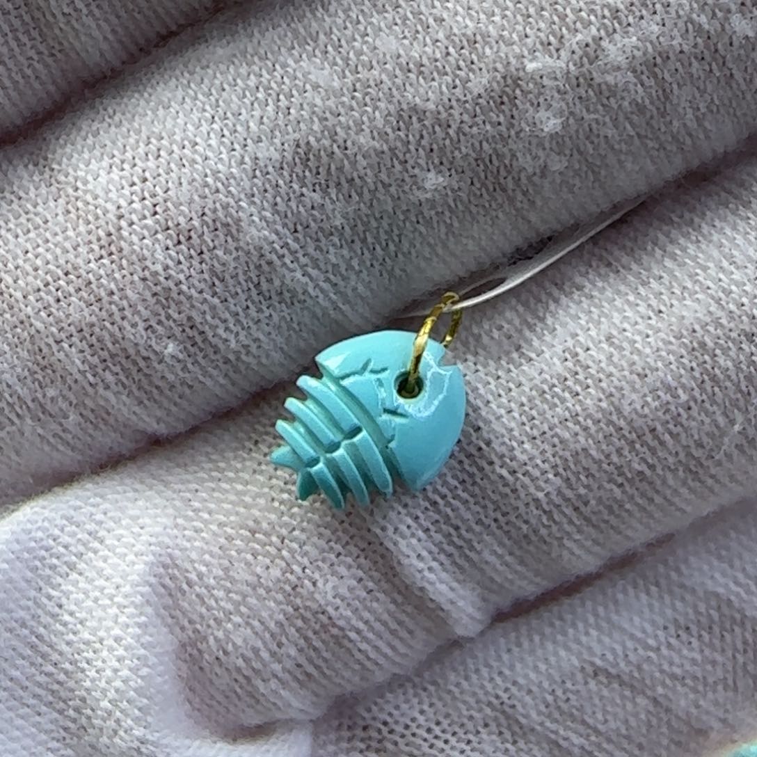 绿松石未镶嵌鱼儿X24