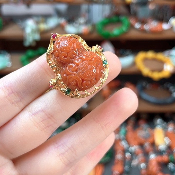 翡翠未镶嵌戒指饰品