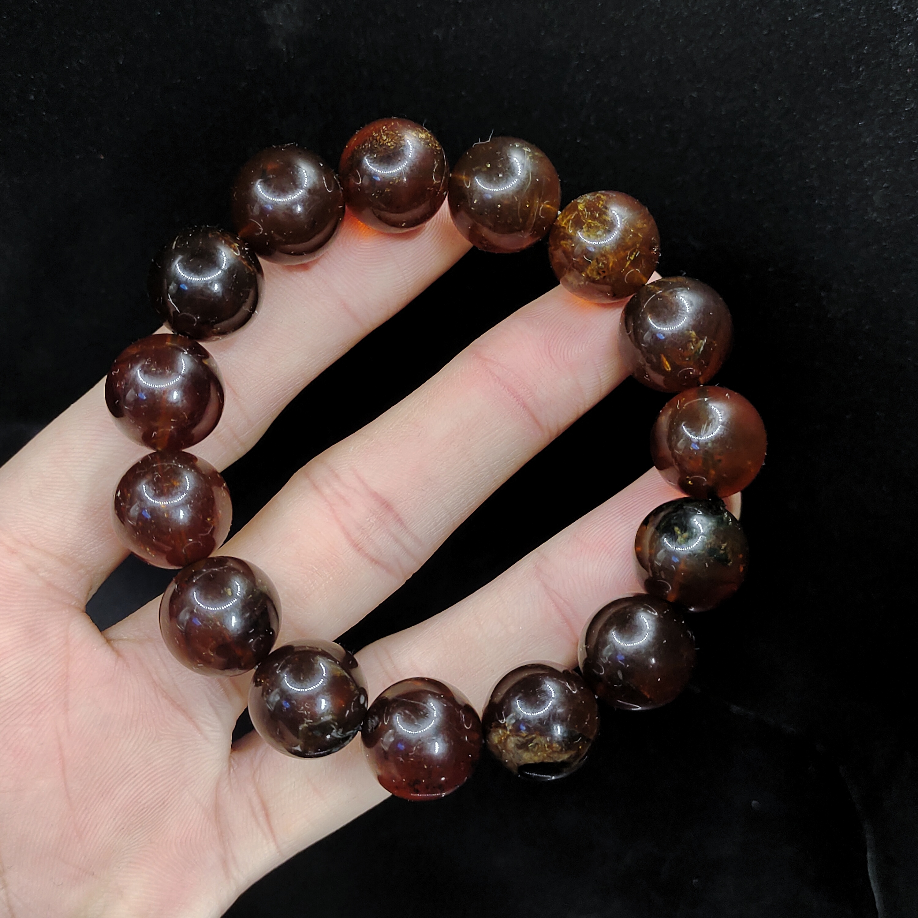 【老三珠宝】琥珀单圈手串SY06【多样性发其一】约13mm+