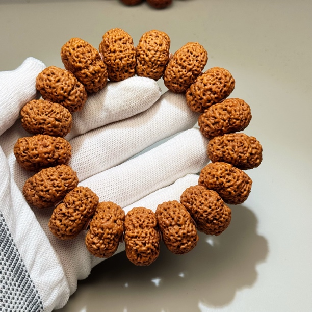 H66【龙鳞菠萝蜜】纽扣桩夹板平头平尾满肉巨肉夹板大金刚菩提手串