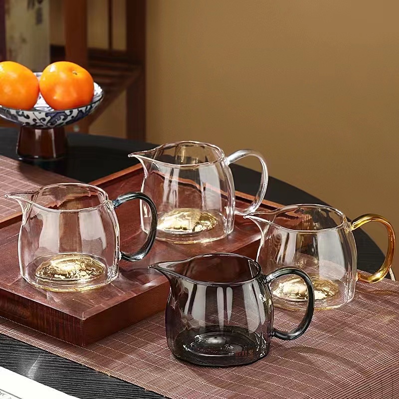 匠灶堂玻璃透明公道杯家用高硼硅玻璃带把手公道杯鹰嘴茶海分茶器