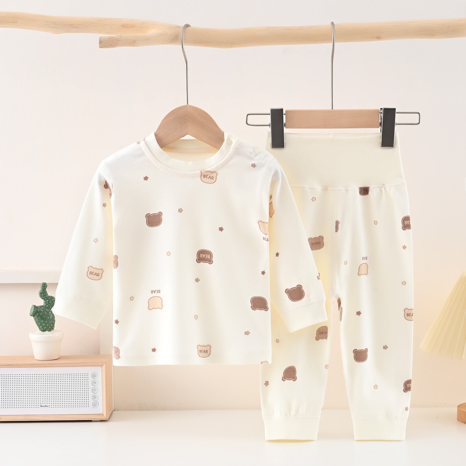 高腰分体护肚套装休闲简约居家吸汗春秋秋衣裤保暖宝宝秋冬家居服