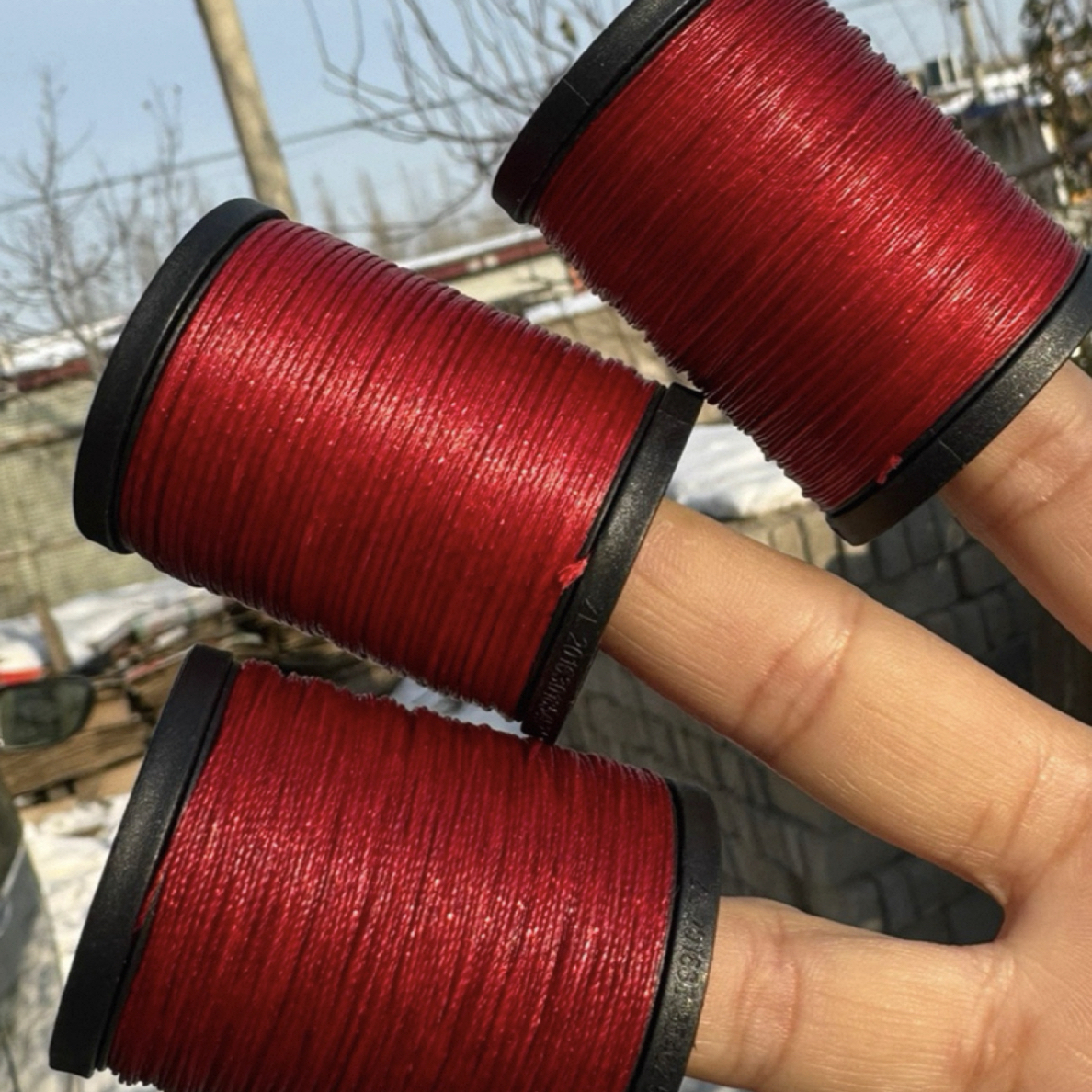 囡绳手作洒金线红彩/红金蜡线0.3/0.5/0.8手工DIY蜡线手绳串珠线