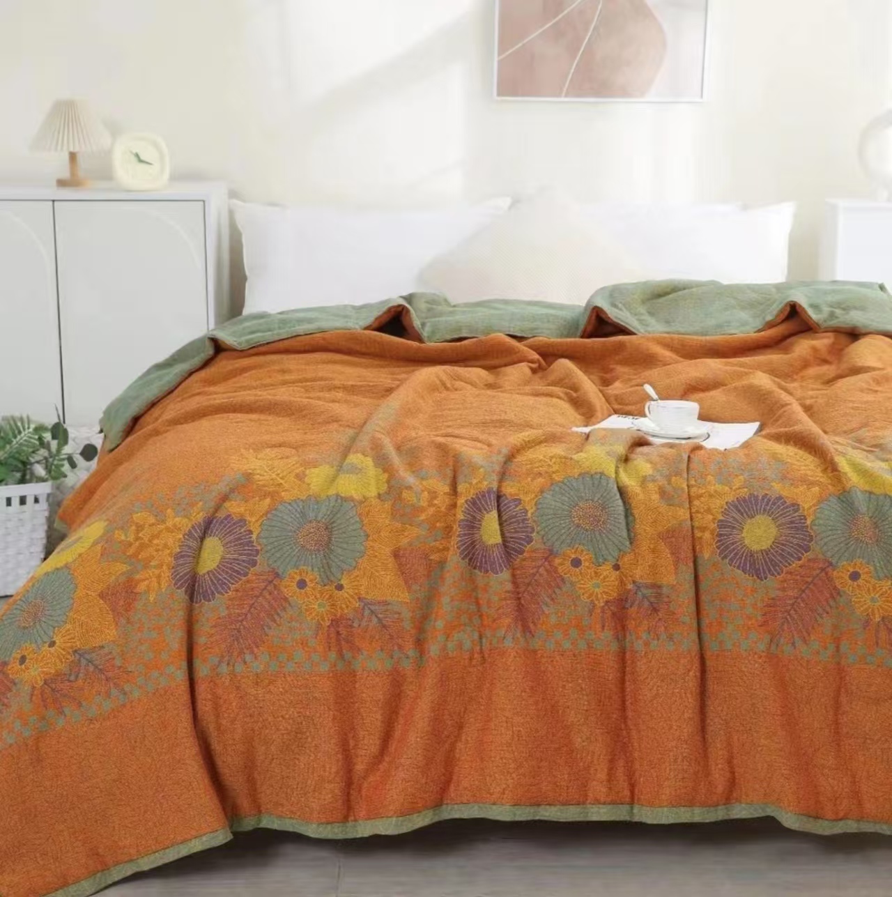 【踏春秋冬被】高端A类双层纱舒适柔软亲肤透气保暖可机洗秋冬被。  