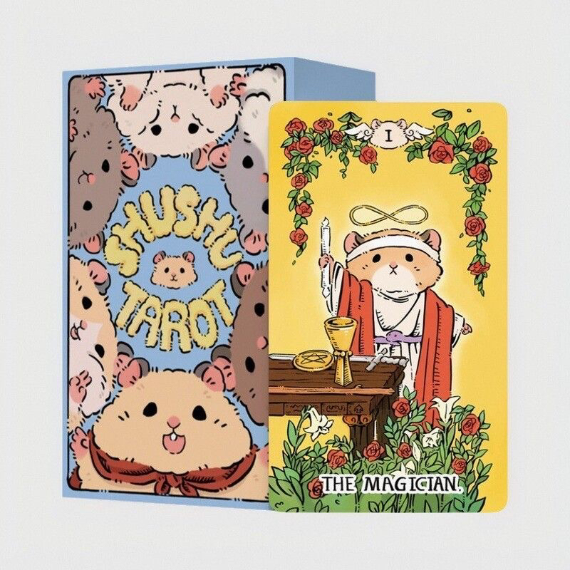 正版鼠鼠塔塔桌游卡罗牌韦特系可爱tarot 伟特新手78+2张 