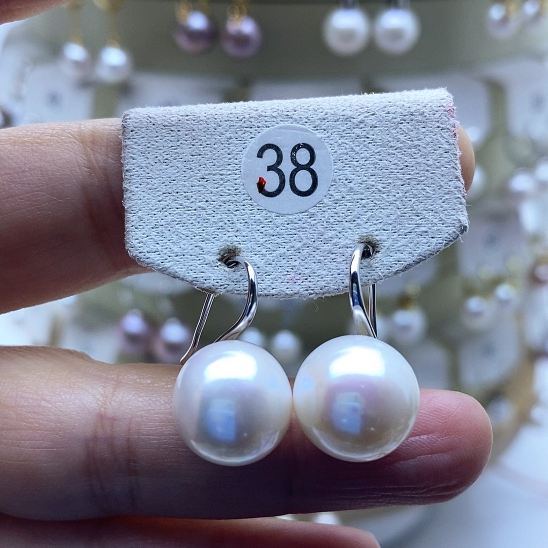 淡水珍珠耳饰银S925镶嵌