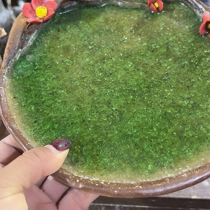 托盘手工粗陶高温花盆