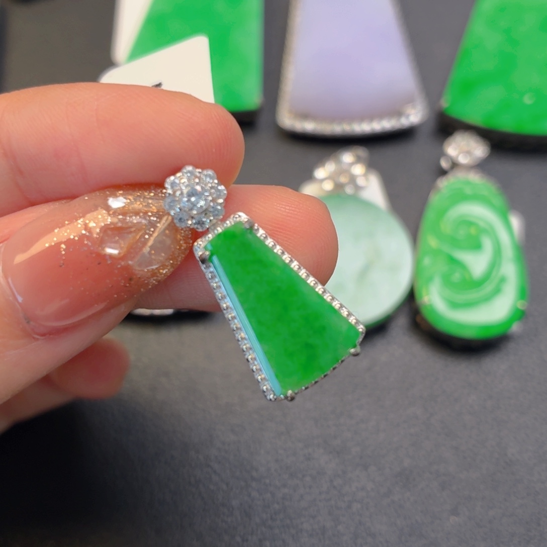 翡翠银S925镶嵌颈饰