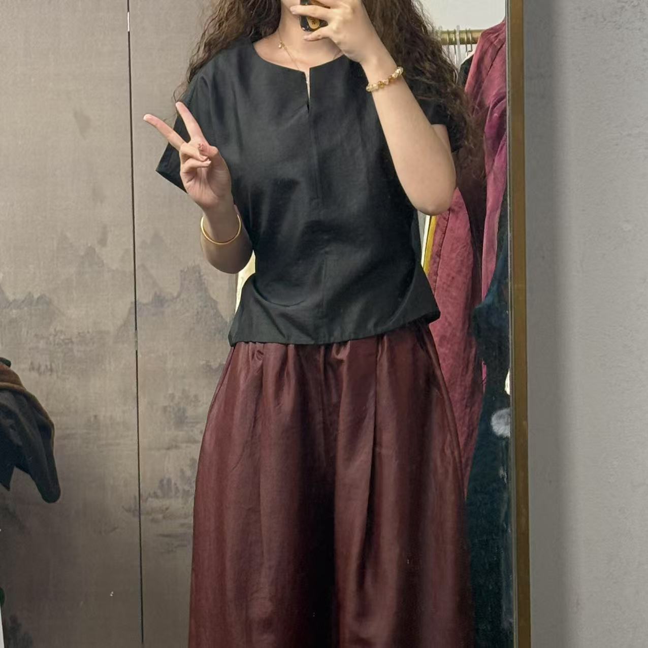 100桑蚕丝！顺德老料50姆皮子香云纱