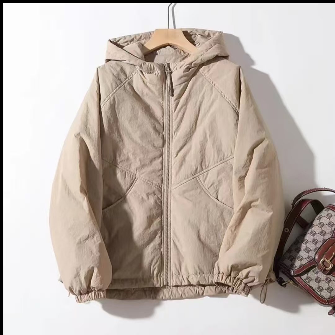 不起球女保暖不褪色连帽棉衣棉服潮流百搭外套冬季