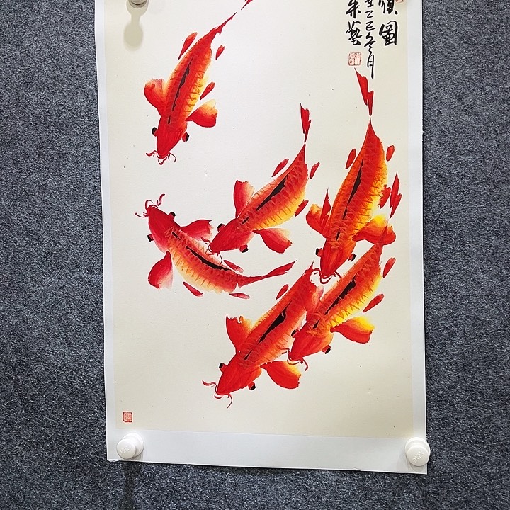 国画知鱼之乐纯手绘