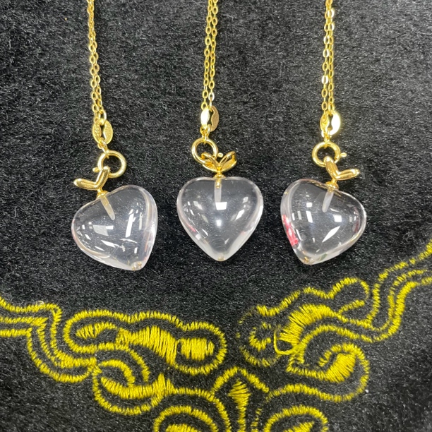 【书记甄选】天然白水晶爱心吊坠 多样性发一件 7274XC