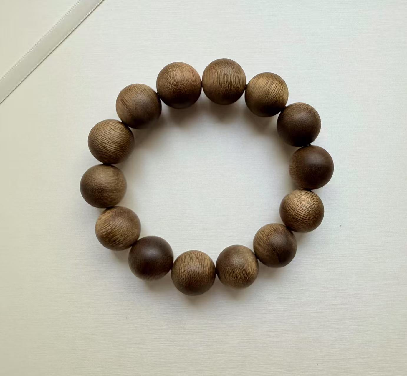 沉香HS160003越南芽庄倒架老料白奇楠16mm单圈手串