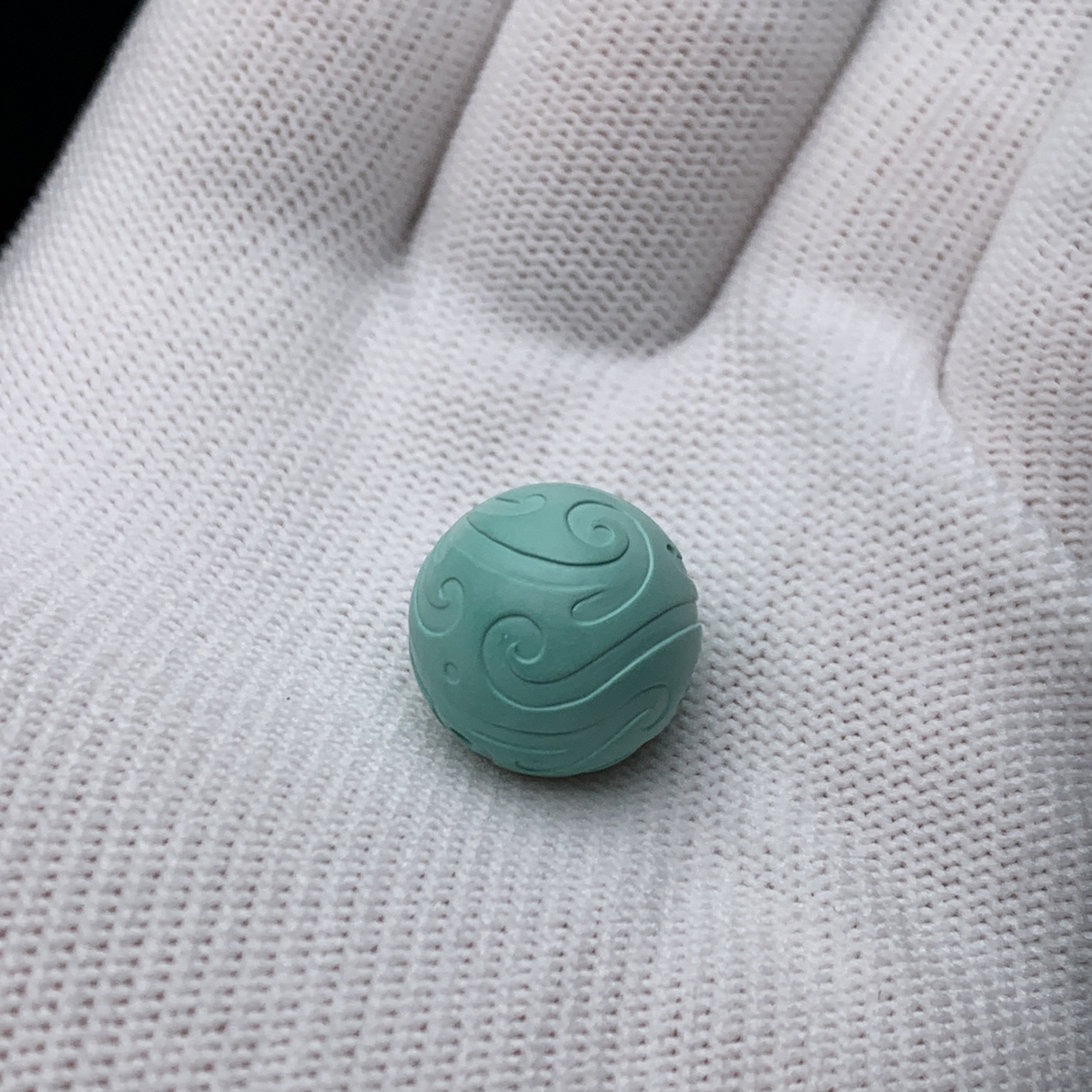 原矿绿松石卡15.8博古珠