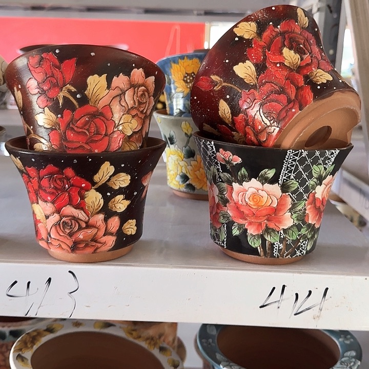 半***半紫砂花盆景德镇陶瓷