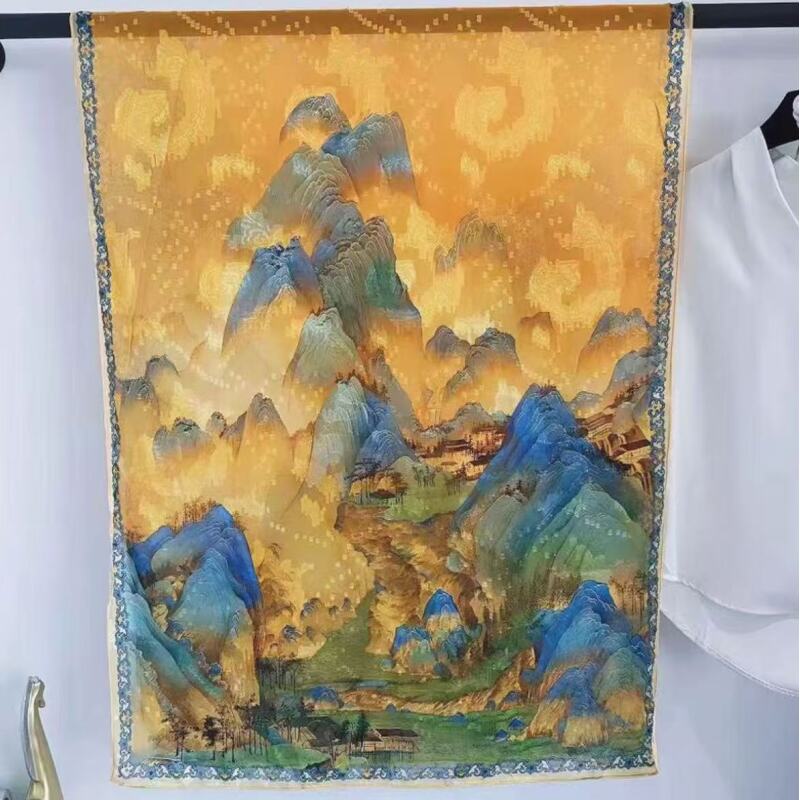 【清木优选】J013【千里江山】70*180左右丝巾百搭黄色