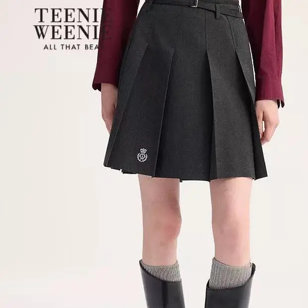 Teenie Weenie百搭半身裙半裙百褶裙日系森系TTWH254903W