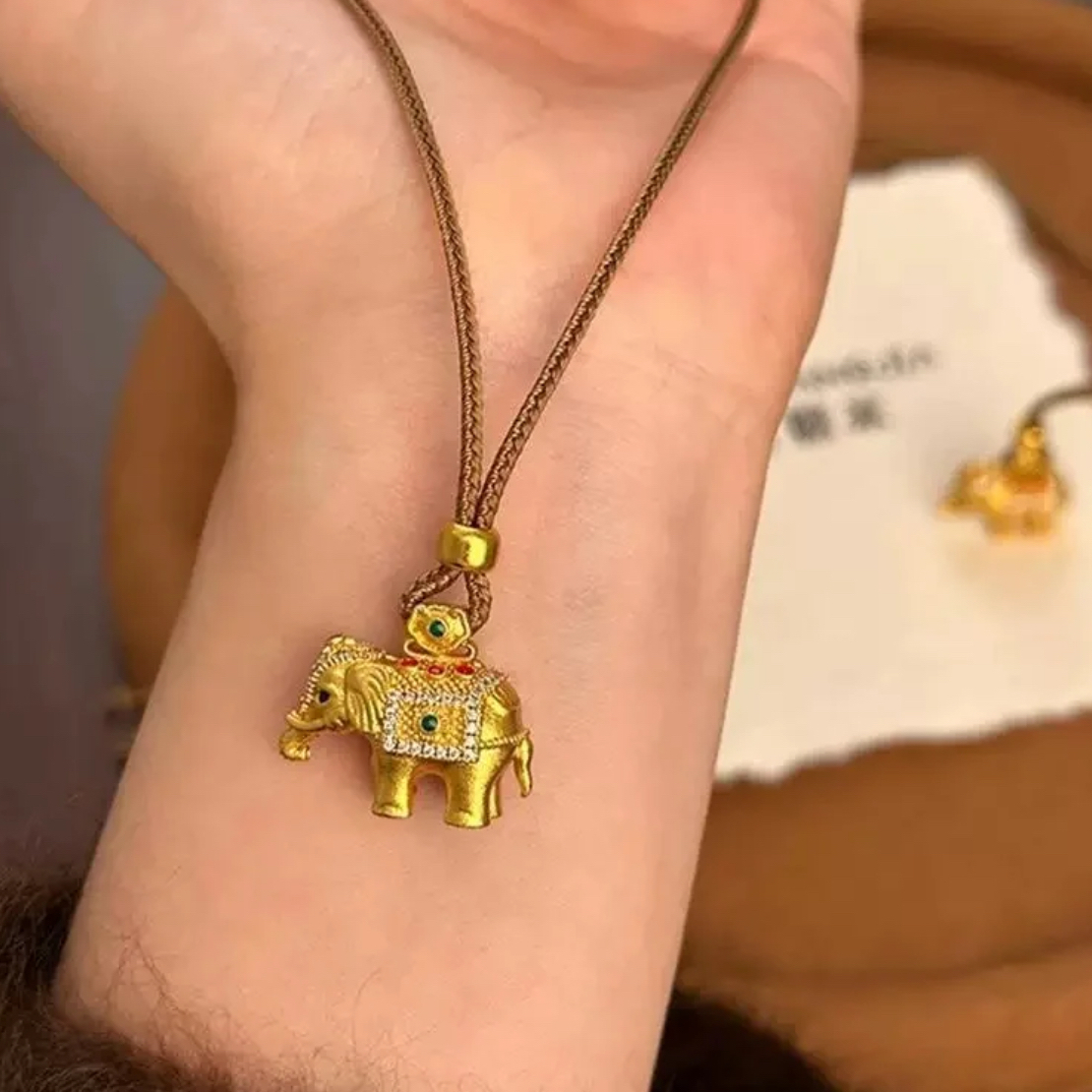 合金吊坠 吉祥大象吊坠编绳