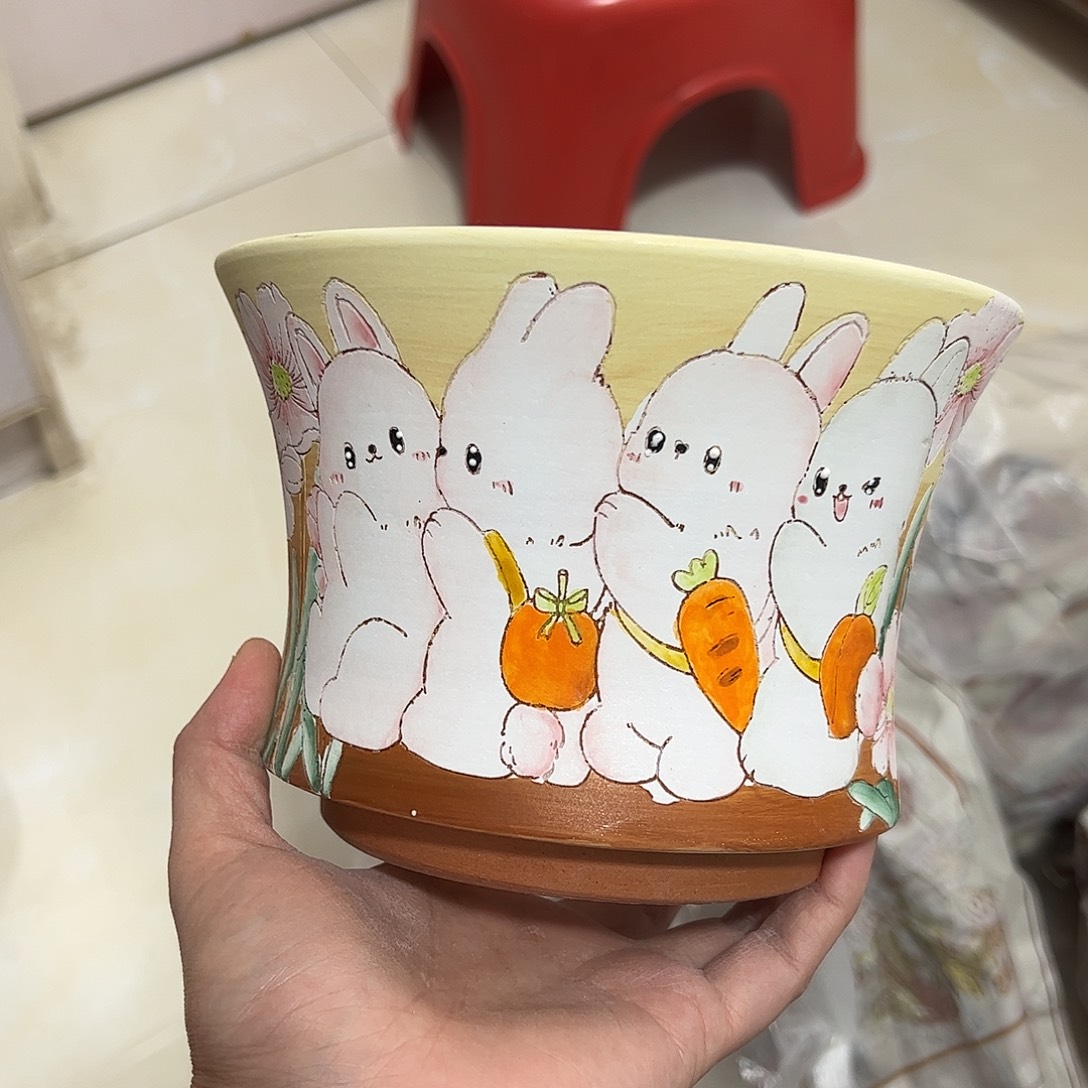 景德镇炫彩手绘口16高11.5