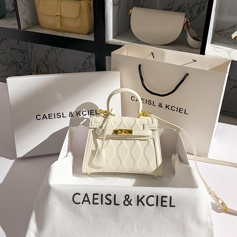 CAEISL&KCIEL小众设计压花凯莉包包女包2025新款潮高级质感手提包