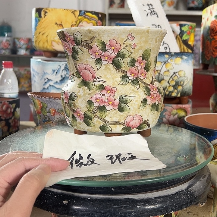 我****景德镇幸运花盆满38包邮