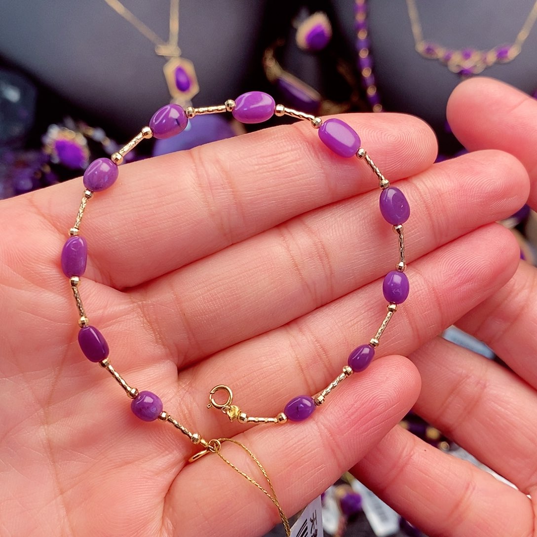 苏纪石（舒俱来）手链18K金镶嵌