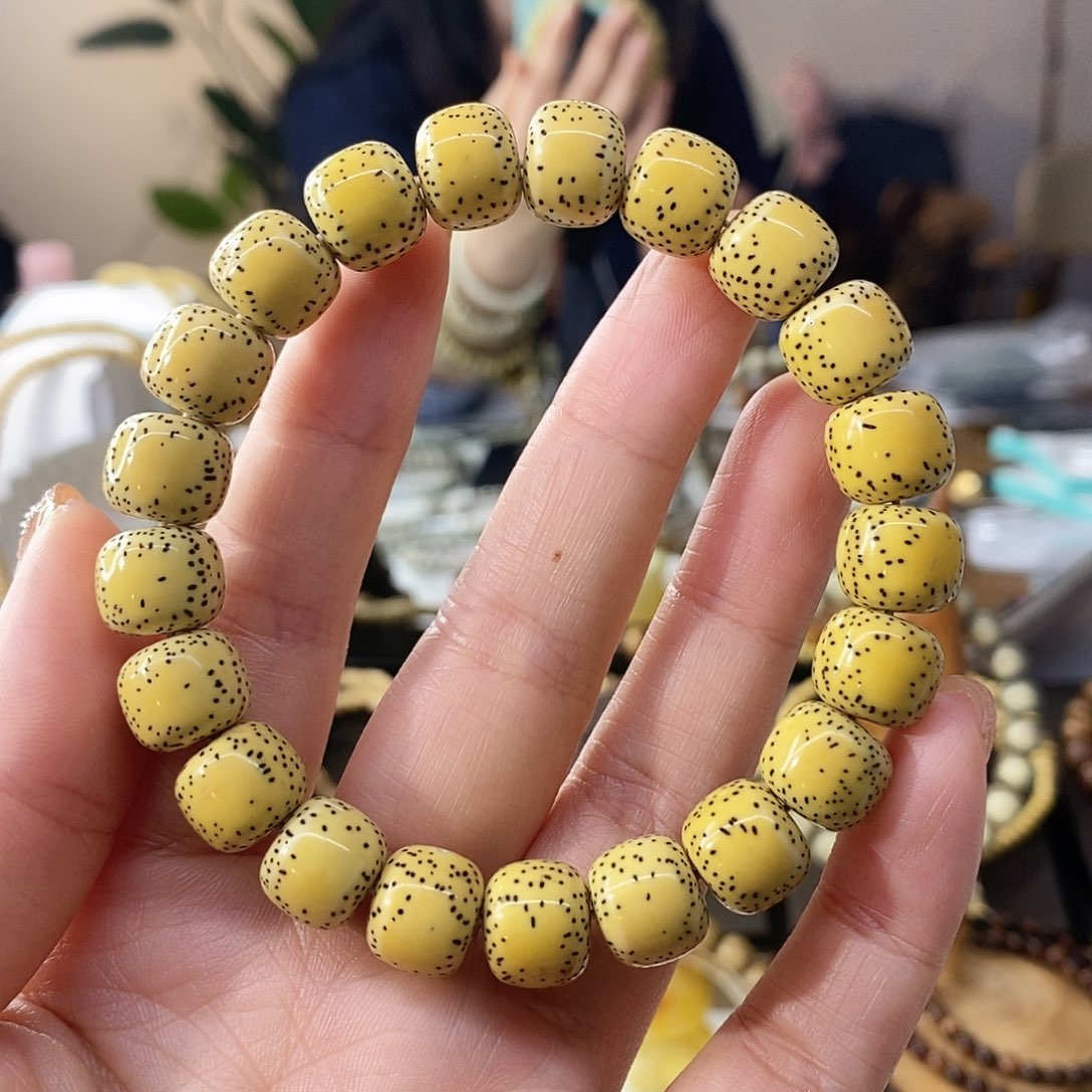 星月菩提手串元*卡11黄金籽半壁留白