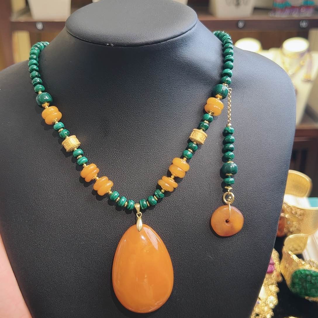 琥珀项链未镶嵌项链